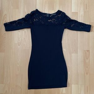 Navy Cocktail Dress with Lace detail - Perfect Condition!